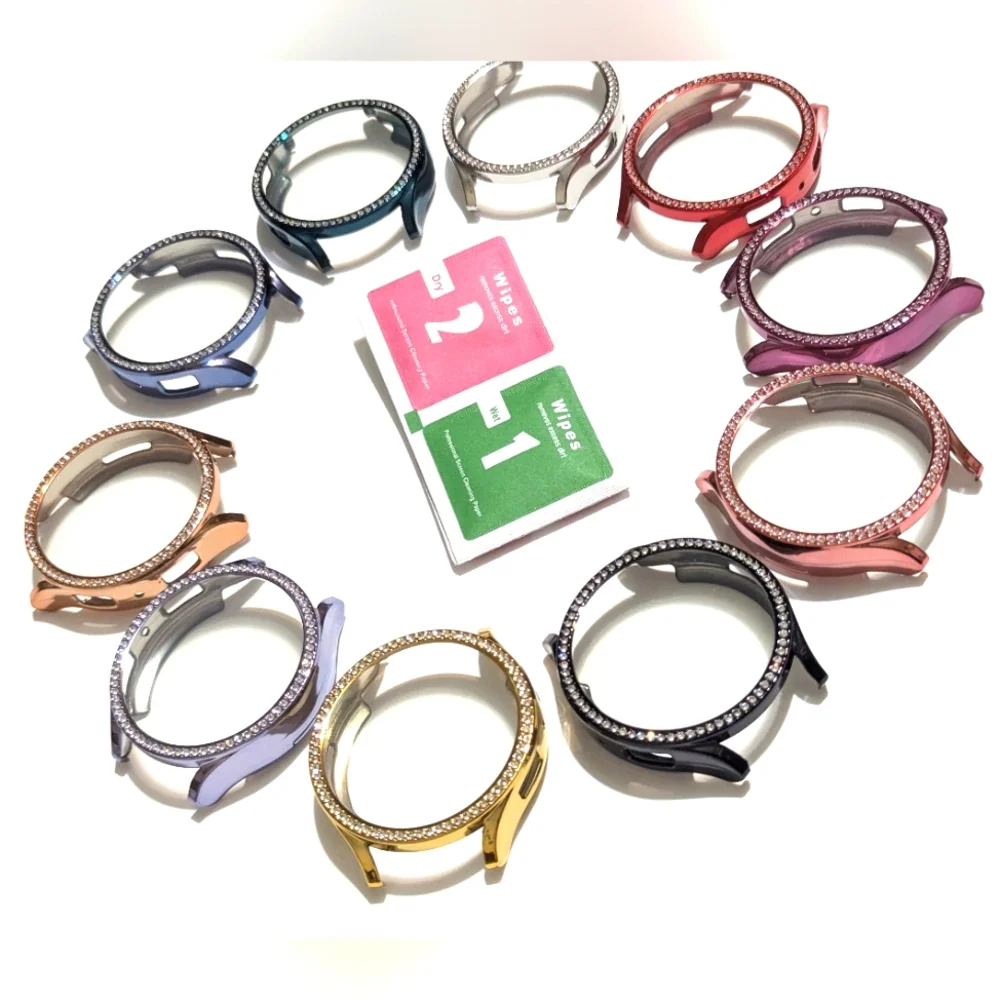 Colorful Watch Screen Protector Case with Rhinestones Set Of 10 Samsung 6 44mm - Picture 3 of 5